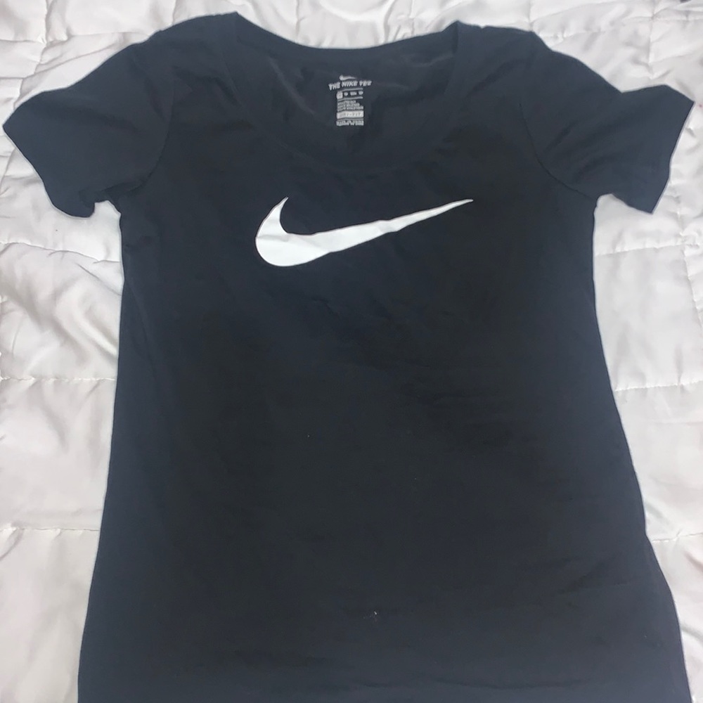 NIKE black T-Shirt with white logo. Dri-Fit.